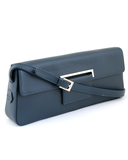 Petek 18555, Model: 4131 Grainy Blue, Luxury Leather Handbag, Front