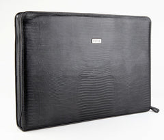 #2801 Petek 1855 Crocodile Black Leather Briefcase