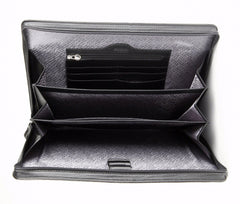 #2801 Petek 1855 Crocodile Black Leather Briefcase