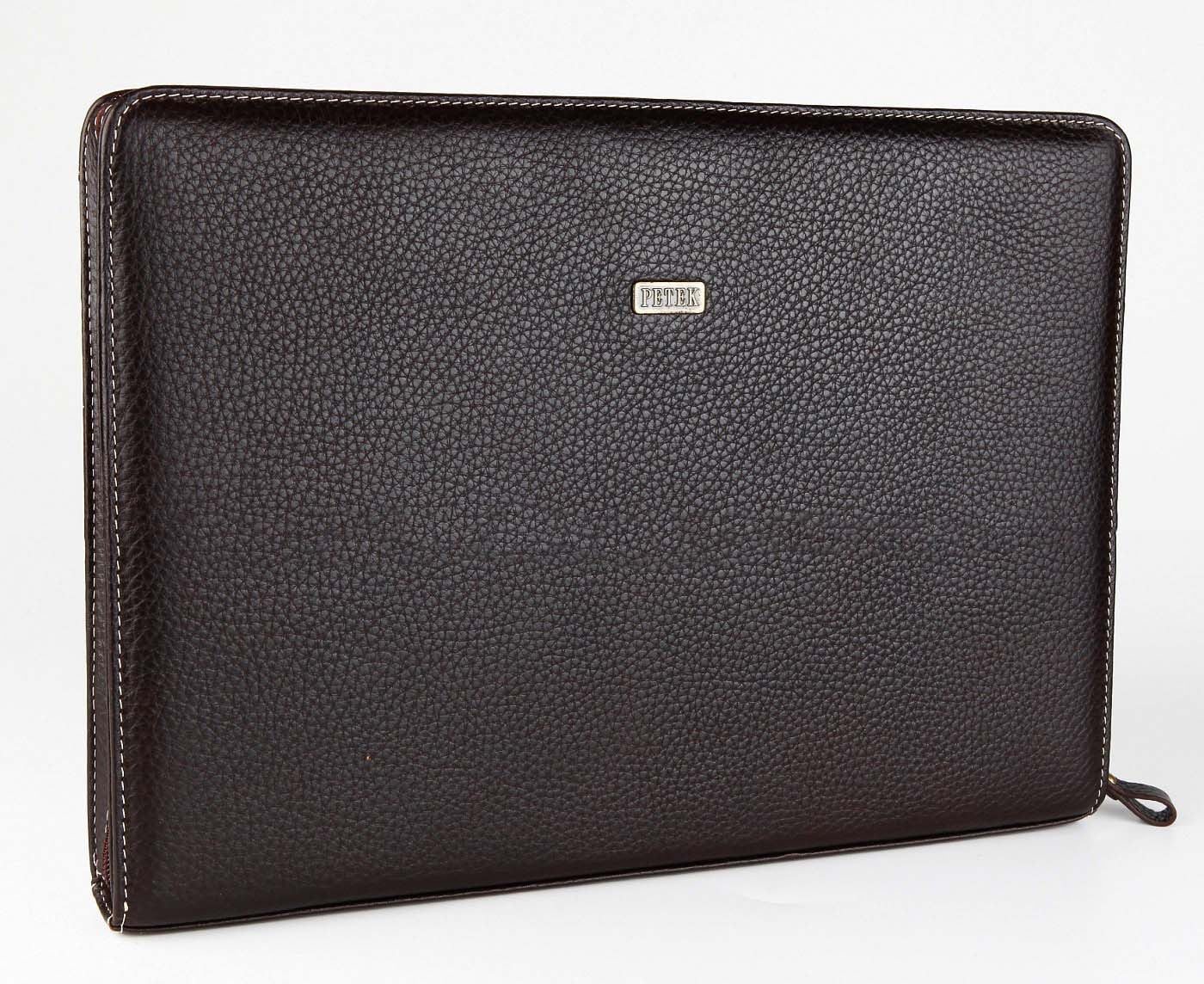 #2801 Petek 1855, Natural Dark Brown Leather Briefcase