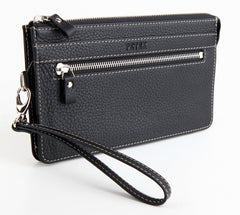 #702 Natural Black, Men's Leather Clutch & Hand Bag