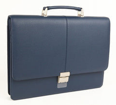 #777, Petek 1855 Blue Leather Briefcase