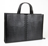 #812 Crocodile Black, Petek 1855 Briefcase