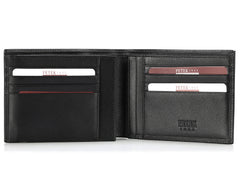 220, Petek 1855, Solid Black, Men's Leather Wallet