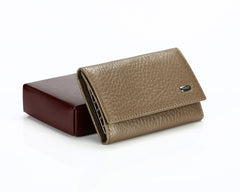 #505 Sano, Leather Key Pouch With Snap And Zipper Compartment