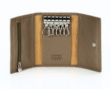 #505 Sano, Leather Key Pouch With Snap And Zipper Compartment
