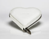 1303 White, Zip Around Heart Shaped Coin Purse