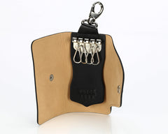 #514 Black, Leather Key Pouch With Snap And Clip