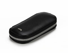 #2531 Black, Leather Key Ring With Full Around Zipper