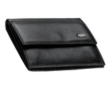 200, Petek 1855, Solid Black, With Snap, Men's Leather Wallet