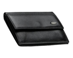 200, Petek 1855, Solid Black, With Snap, Men's Leather Wallet