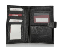 368 Crocodile Black, Travel & Business Wallet With Coin Purse