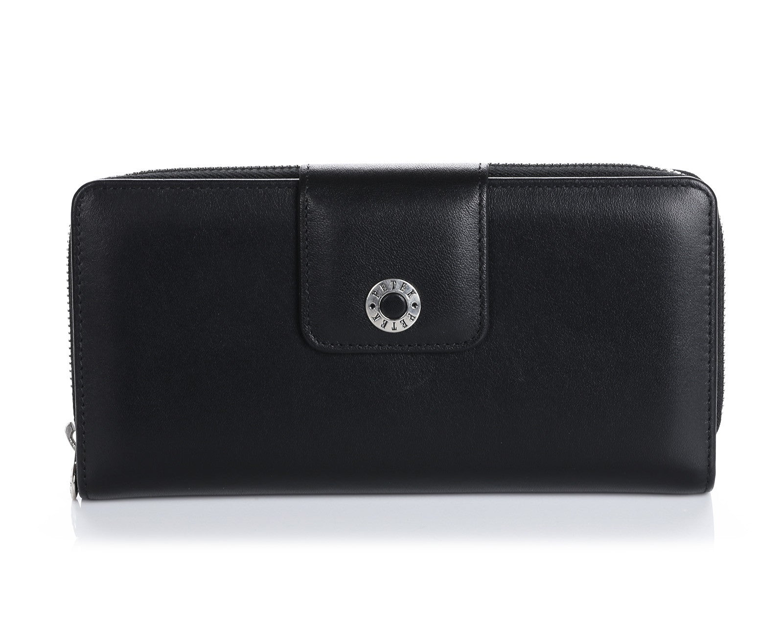 460 Solid Black  Clutch Wallet, Petek 1855
