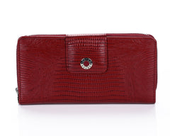 460 Crocodile Red  Clutch Wallet, Petek 1855