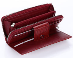 460 Crocodile Red  Clutch Wallet, Petek 1855