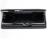 308 Solid Black, Petek 1855 Women's Leather Wallet