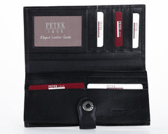 441 Solid Black, Petek 1855 Women's Leather Wallet
