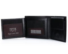 137, Petek 1855, Solid Black, Men's Leather Wallet