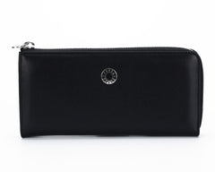 476 Solid Black, Petek 1855 Women's Leather Wallet