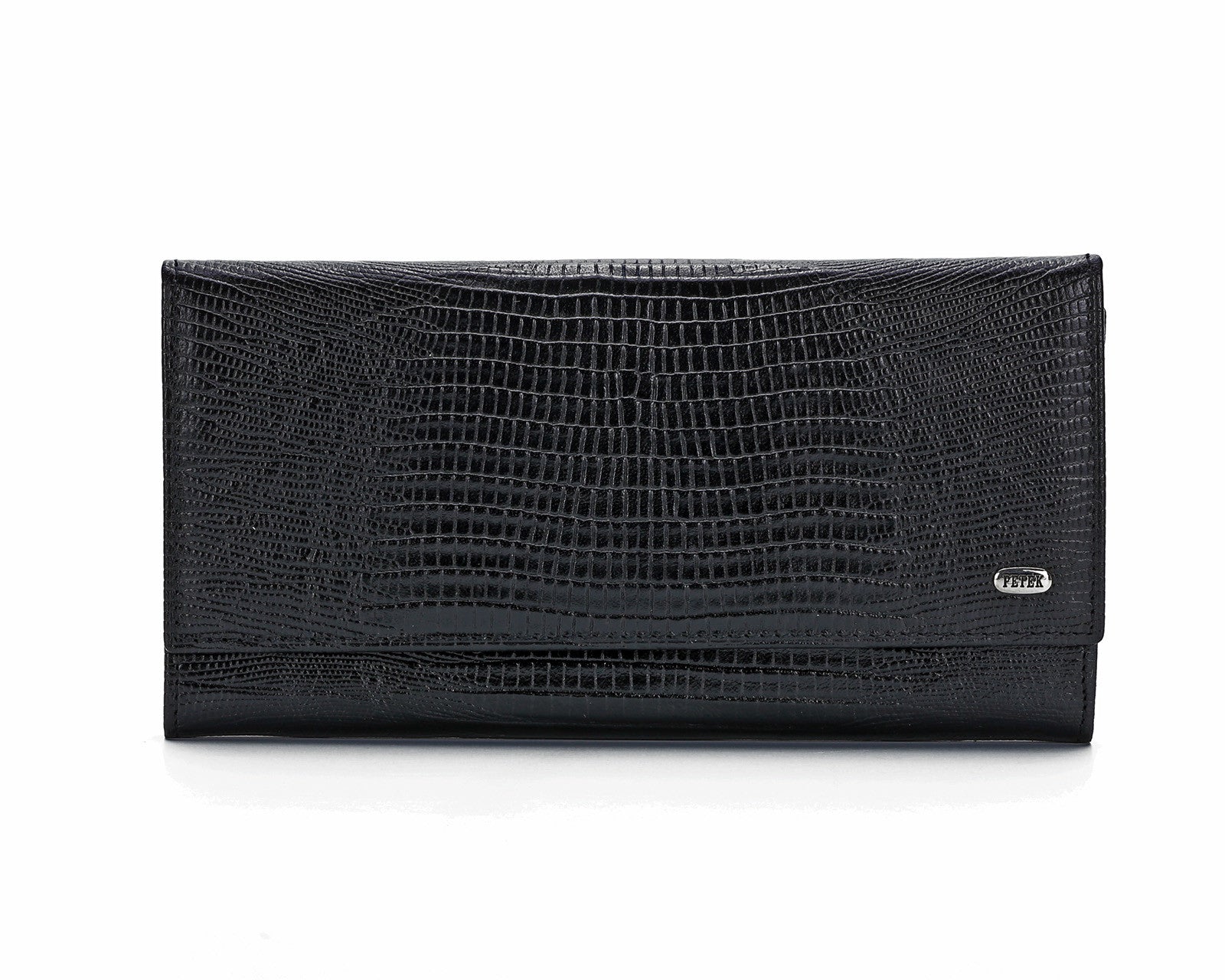 379 Crocodile Black, Petek 1855 Women's Leather Wallet