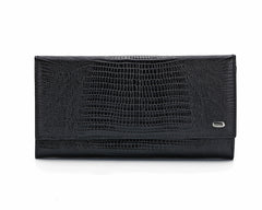 379 Crocodile Black, Petek 1855 Women's Leather Wallet