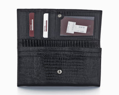 379 Crocodile Black, Petek 1855 Women's Leather Wallet