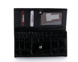 379 Large Crocodile Black, Petek 1855 Women's Leather Wallet