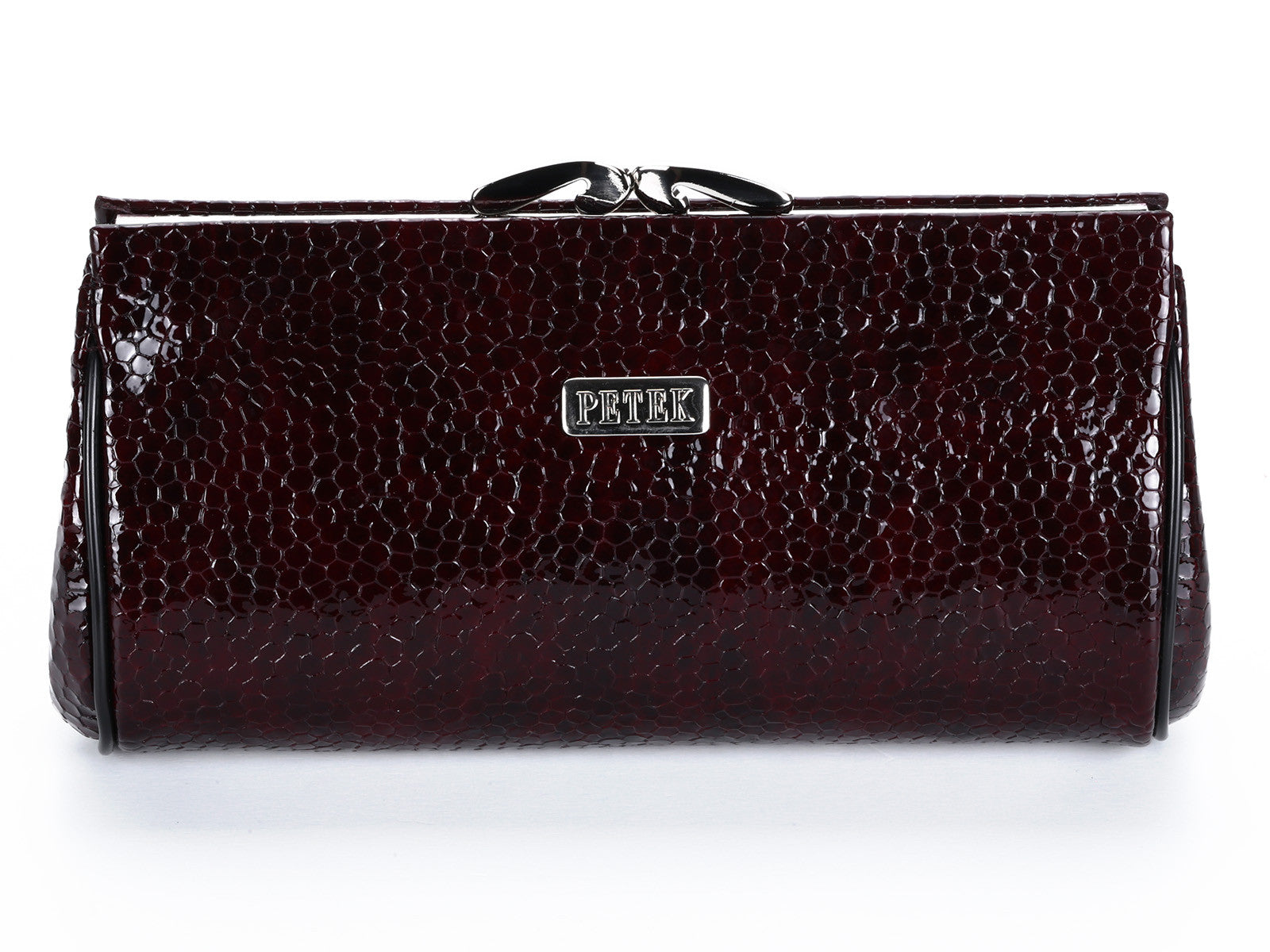 #409 Burgundy Crocodile Clutch