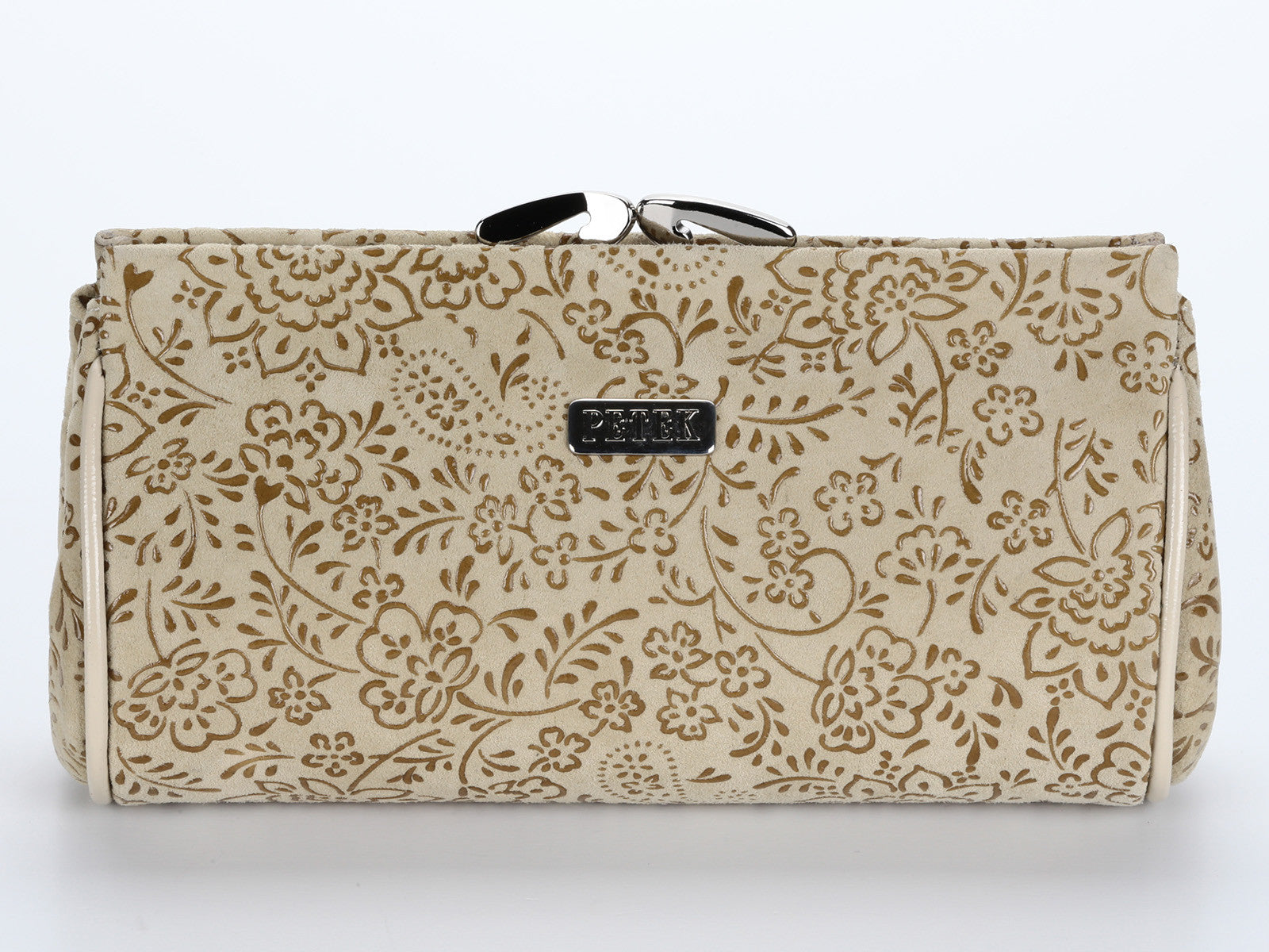 #409 Beige Floral Clutch