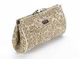 #409 Beige Floral Clutch