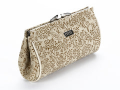 #409 Beige Floral Clutch